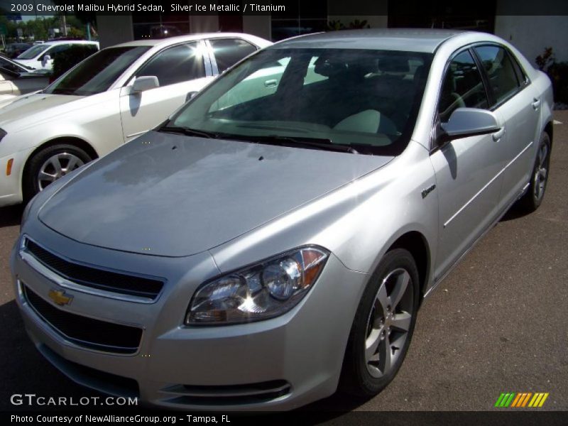 Silver Ice Metallic / Titanium 2009 Chevrolet Malibu Hybrid Sedan