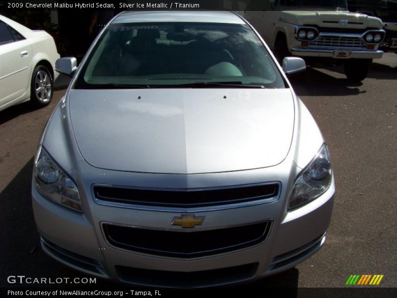 Silver Ice Metallic / Titanium 2009 Chevrolet Malibu Hybrid Sedan