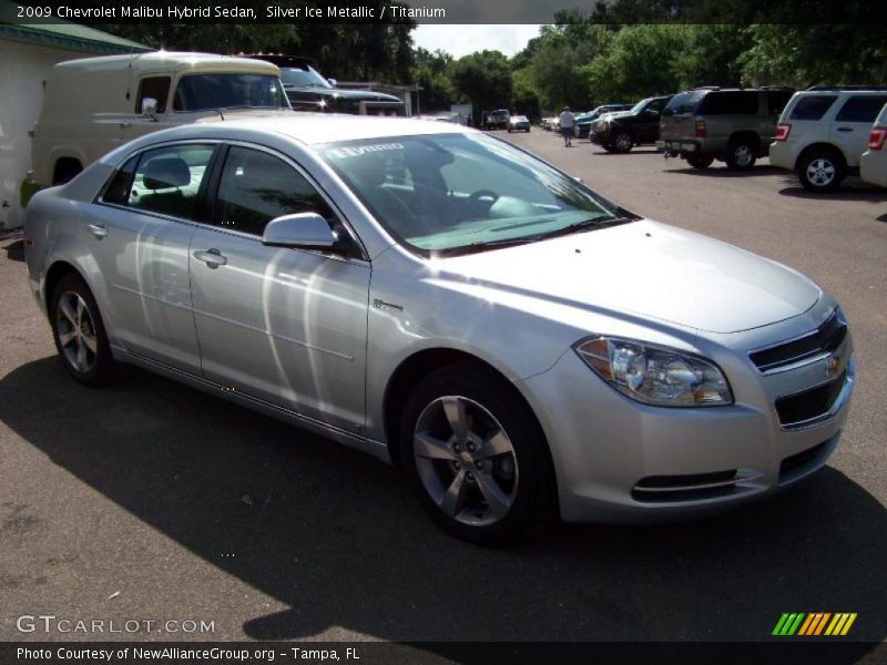 Silver Ice Metallic / Titanium 2009 Chevrolet Malibu Hybrid Sedan