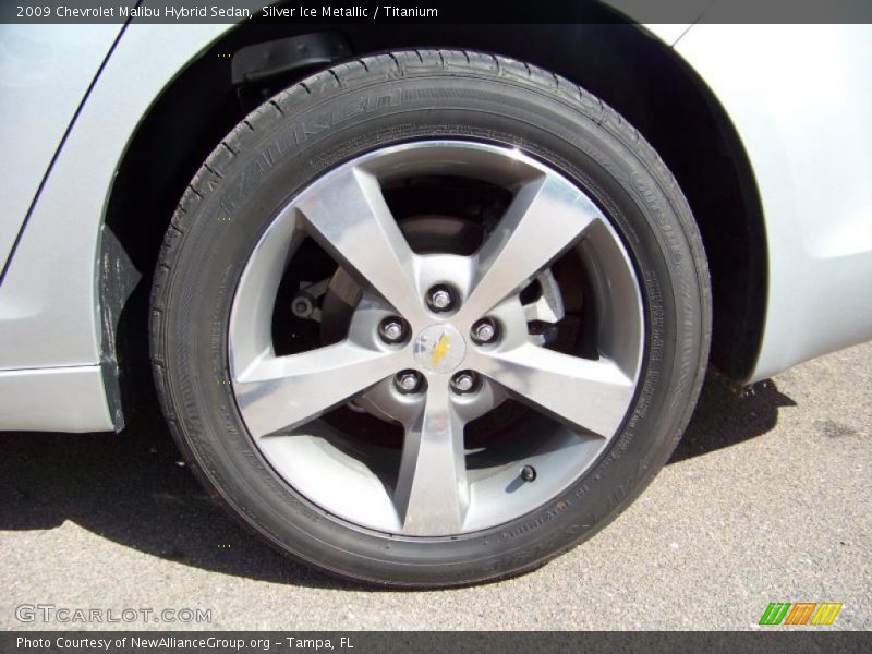 Silver Ice Metallic / Titanium 2009 Chevrolet Malibu Hybrid Sedan