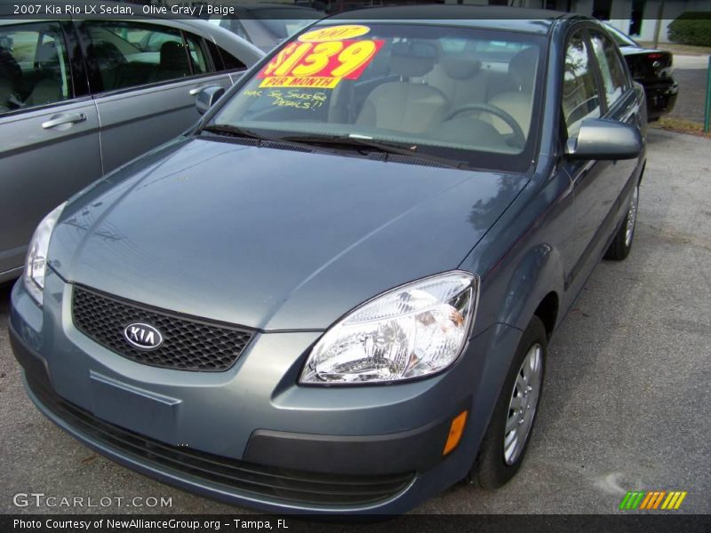 Olive Gray / Beige 2007 Kia Rio LX Sedan