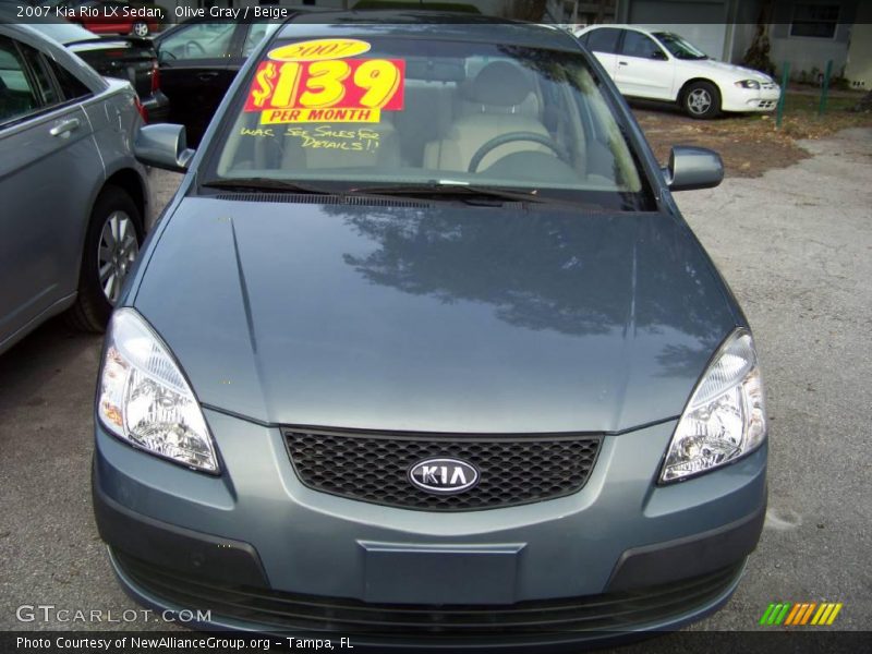 Olive Gray / Beige 2007 Kia Rio LX Sedan