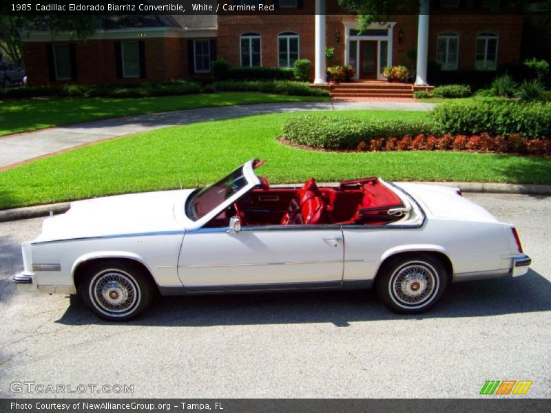 White / Carmine Red 1985 Cadillac Eldorado Biarritz Convertible
