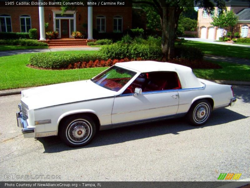 White / Carmine Red 1985 Cadillac Eldorado Biarritz Convertible