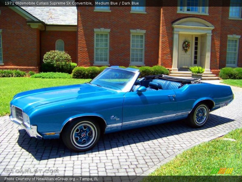 Medium Blue / Dark Blue 1971 Oldsmobile Cutlass Supreme SX Convertible