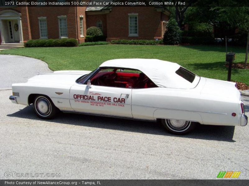 Cotillion White / Red 1973 Cadillac Eldorado Indianapolis 500 Official Pace Car Replica Convertible