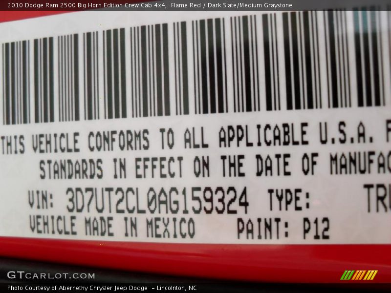 Flame Red / Dark Slate/Medium Graystone 2010 Dodge Ram 2500 Big Horn Edition Crew Cab 4x4