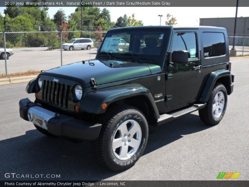 Natural Green Pearl / Dark Slate Gray/Medium Slate Gray 2010 Jeep Wrangler Sahara 4x4