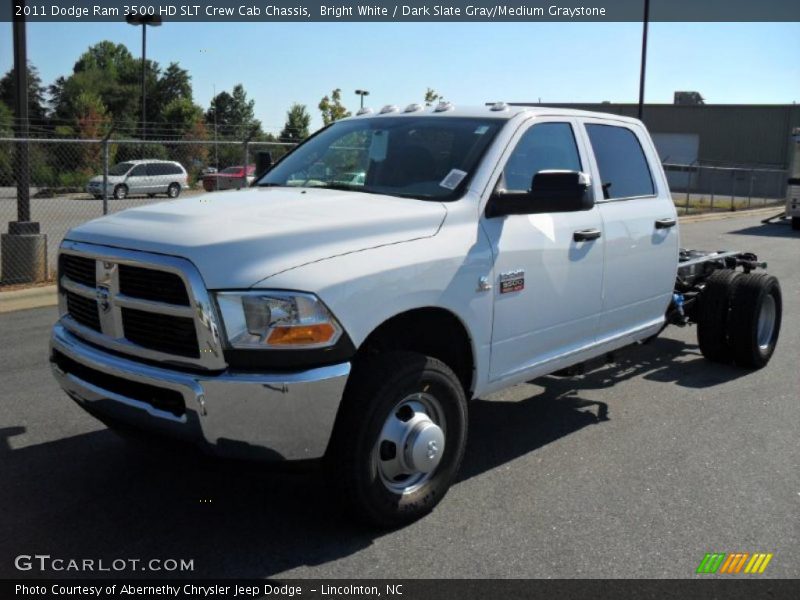 Bright White / Dark Slate Gray/Medium Graystone 2011 Dodge Ram 3500 HD SLT Crew Cab Chassis