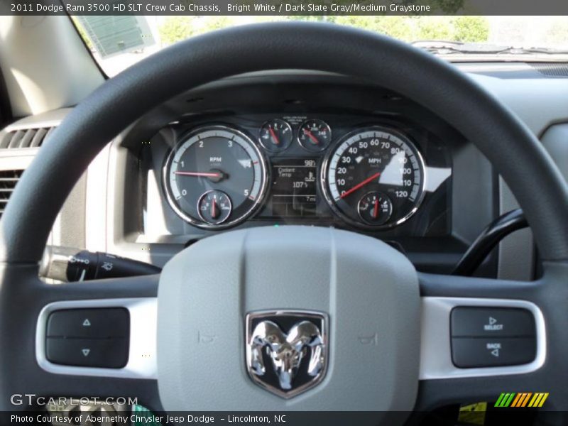 Bright White / Dark Slate Gray/Medium Graystone 2011 Dodge Ram 3500 HD SLT Crew Cab Chassis