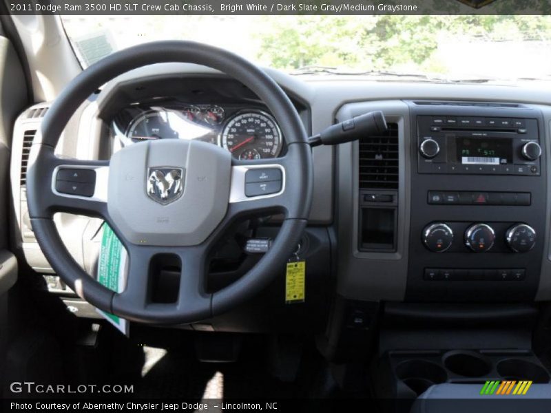 Bright White / Dark Slate Gray/Medium Graystone 2011 Dodge Ram 3500 HD SLT Crew Cab Chassis