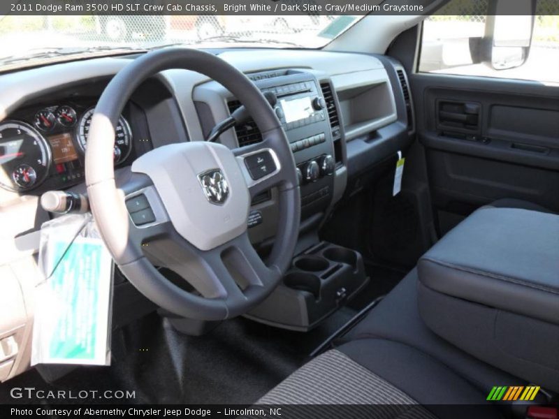 Bright White / Dark Slate Gray/Medium Graystone 2011 Dodge Ram 3500 HD SLT Crew Cab Chassis