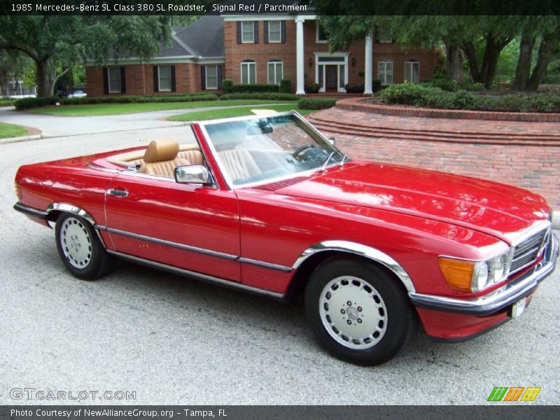 Signal Red / Parchment 1985 Mercedes-Benz SL Class 380 SL Roadster