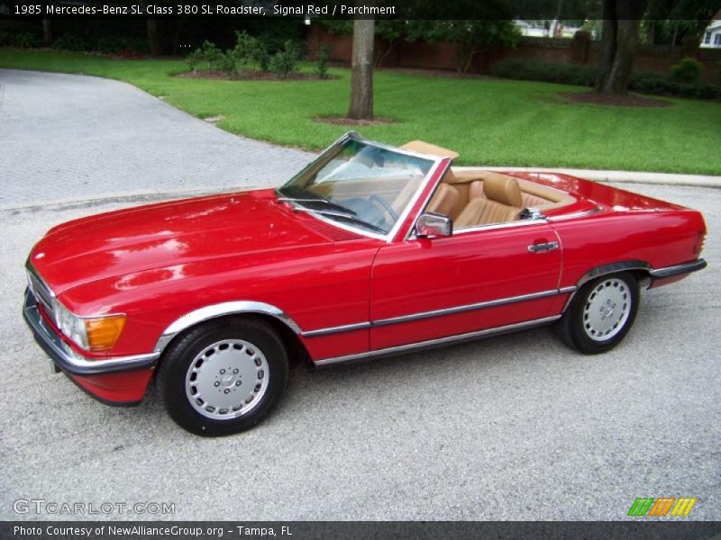 Signal Red / Parchment 1985 Mercedes-Benz SL Class 380 SL Roadster