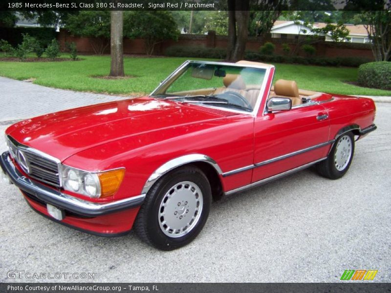 Signal Red / Parchment 1985 Mercedes-Benz SL Class 380 SL Roadster