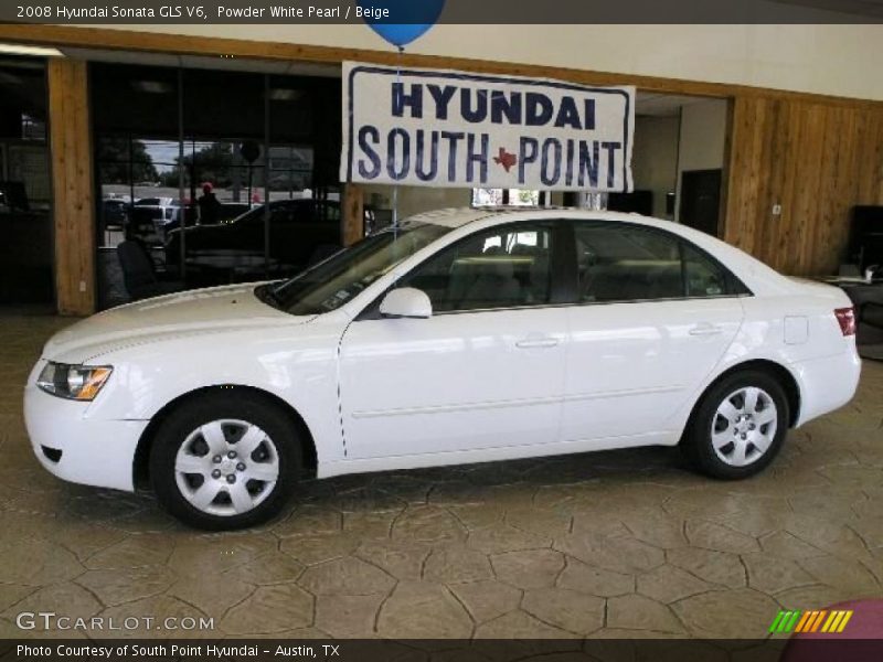 Powder White Pearl / Beige 2008 Hyundai Sonata GLS V6