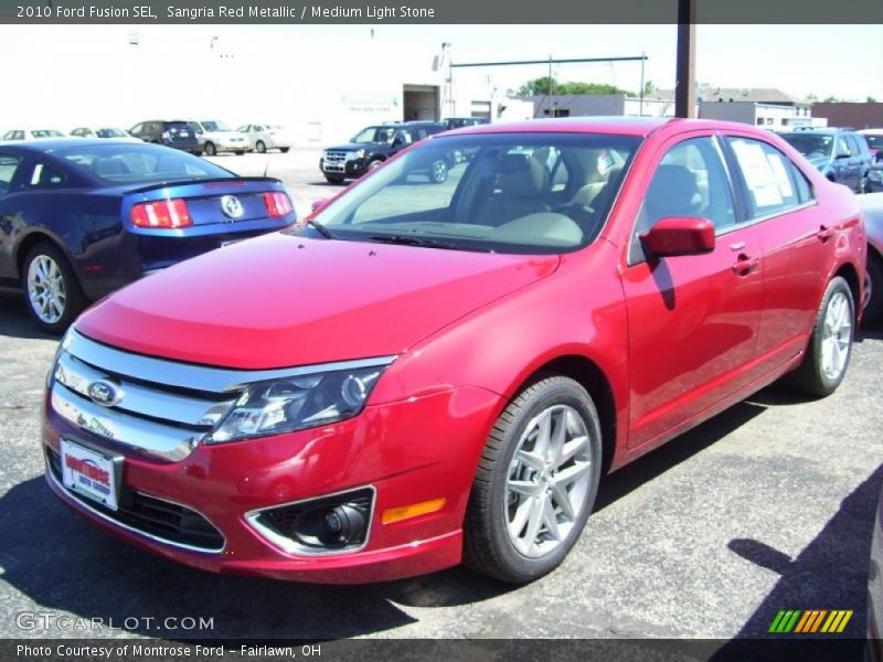 Sangria Red Metallic / Medium Light Stone 2010 Ford Fusion SEL