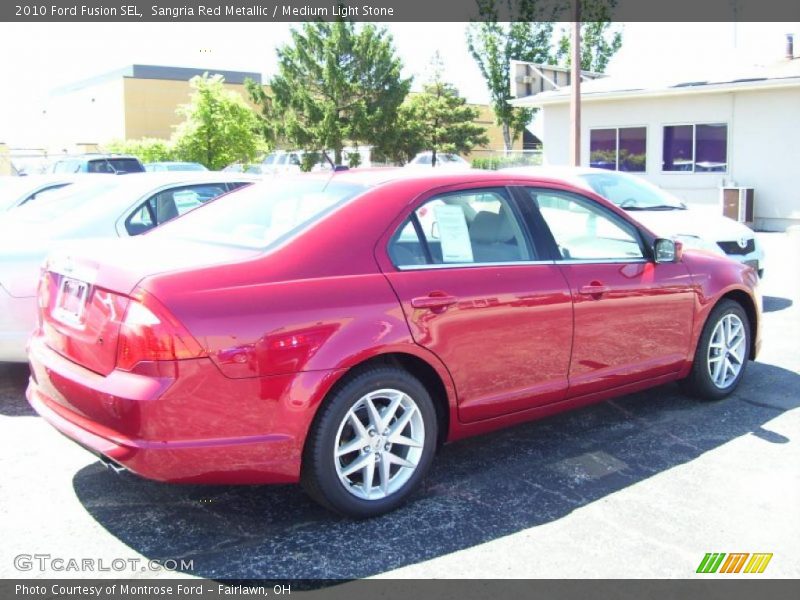 Sangria Red Metallic / Medium Light Stone 2010 Ford Fusion SEL
