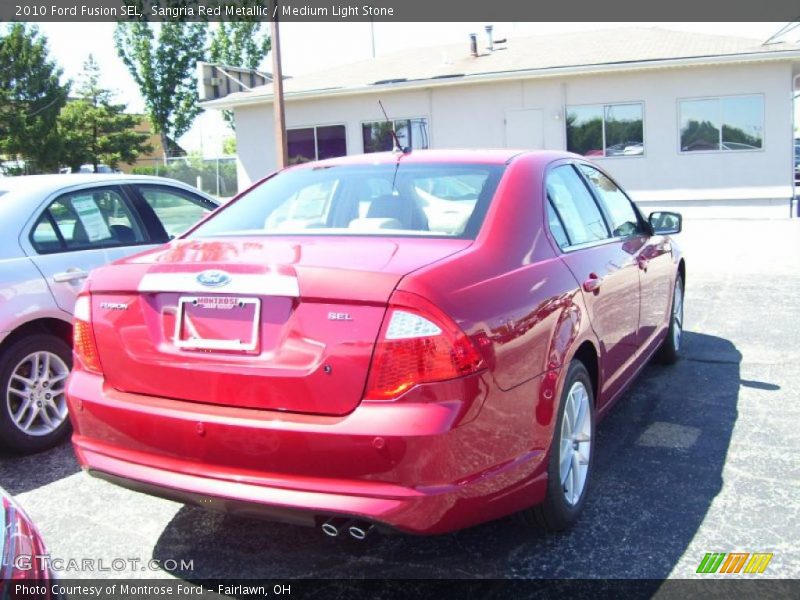 Sangria Red Metallic / Medium Light Stone 2010 Ford Fusion SEL