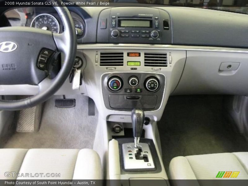 Powder White Pearl / Beige 2008 Hyundai Sonata GLS V6