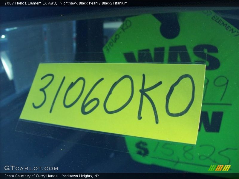 Nighthawk Black Pearl / Black/Titanium 2007 Honda Element LX AWD