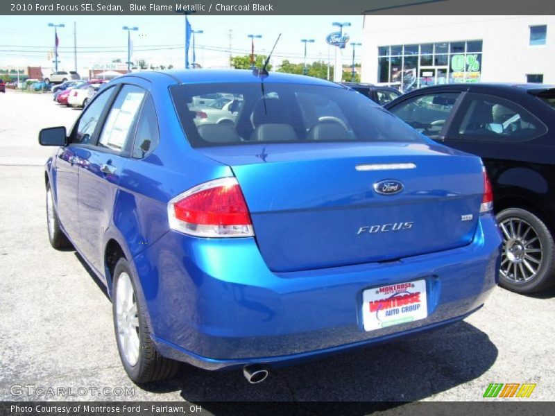 Blue Flame Metallic / Charcoal Black 2010 Ford Focus SEL Sedan