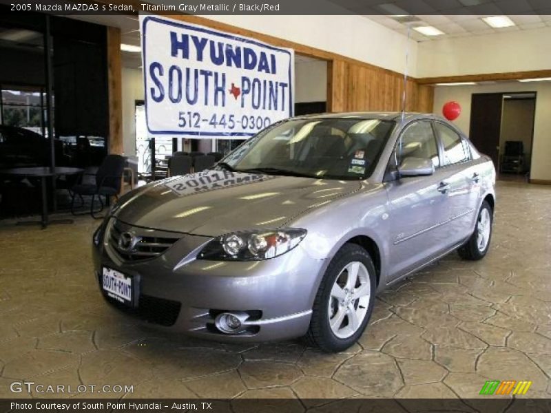 Titanium Gray Metallic / Black/Red 2005 Mazda MAZDA3 s Sedan