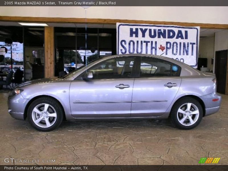 Titanium Gray Metallic / Black/Red 2005 Mazda MAZDA3 s Sedan