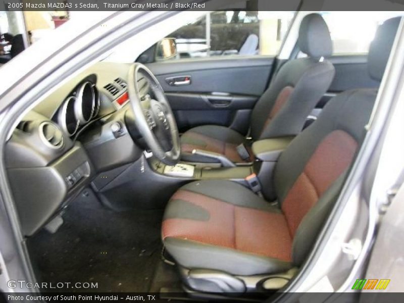 Titanium Gray Metallic / Black/Red 2005 Mazda MAZDA3 s Sedan