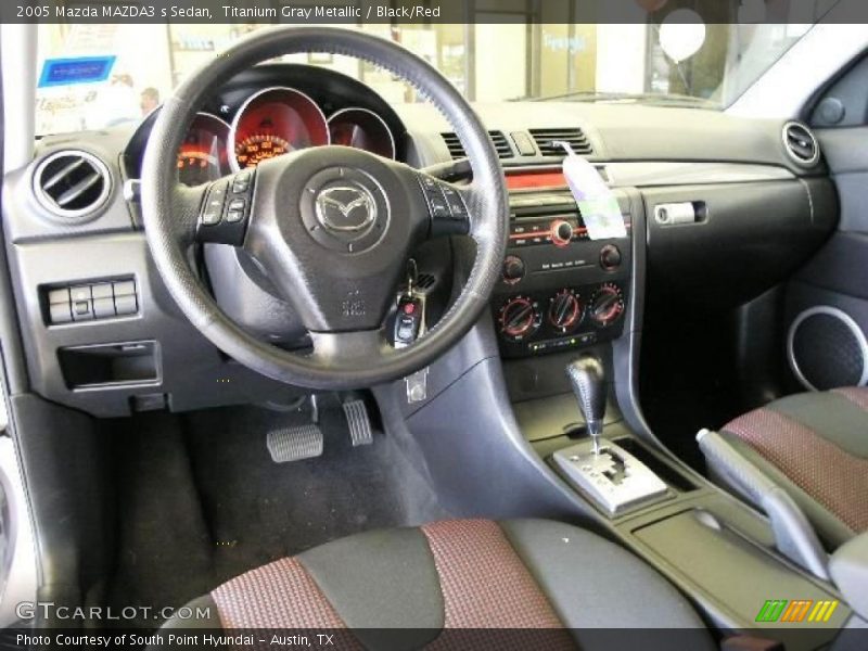 Titanium Gray Metallic / Black/Red 2005 Mazda MAZDA3 s Sedan