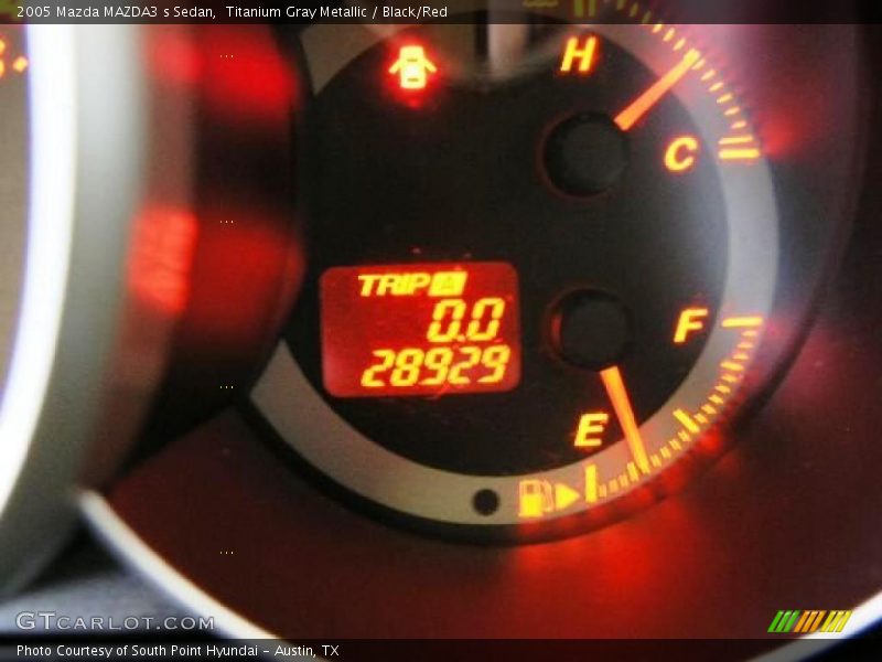 Titanium Gray Metallic / Black/Red 2005 Mazda MAZDA3 s Sedan