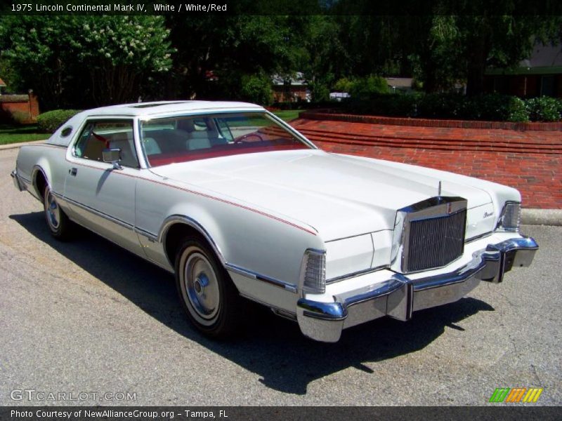 White / White/Red 1975 Lincoln Continental Mark IV