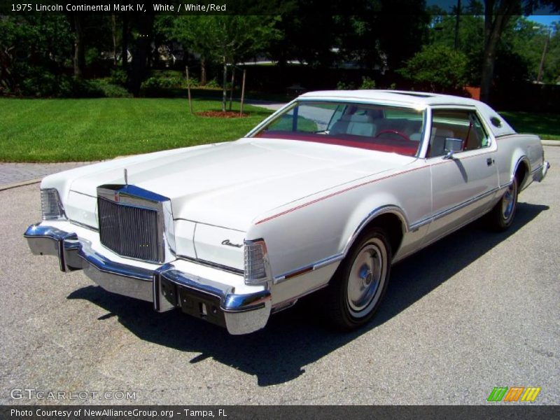 White / White/Red 1975 Lincoln Continental Mark IV