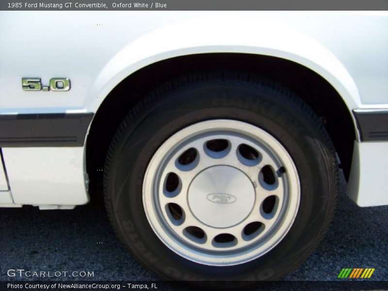 Oxford White / Blue 1985 Ford Mustang GT Convertible