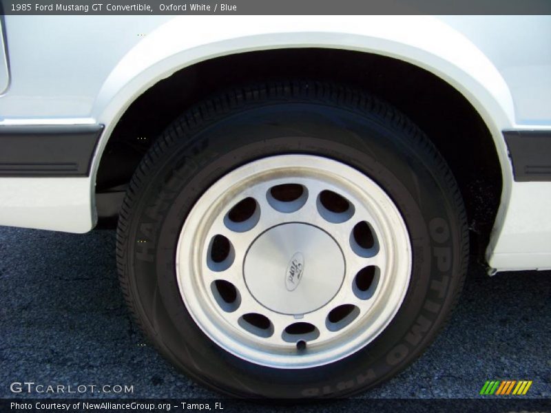 Oxford White / Blue 1985 Ford Mustang GT Convertible