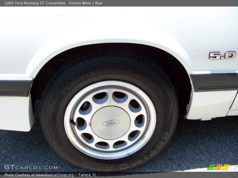 Oxford White / Blue 1985 Ford Mustang GT Convertible