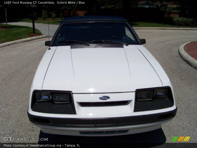 Oxford White / Blue 1985 Ford Mustang GT Convertible