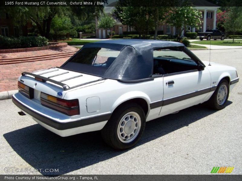 Oxford White / Blue 1985 Ford Mustang GT Convertible