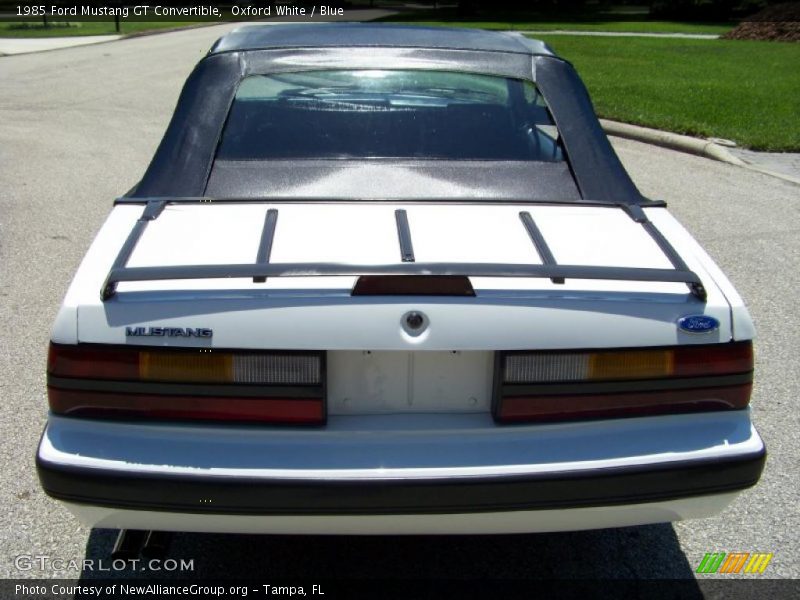 Oxford White / Blue 1985 Ford Mustang GT Convertible
