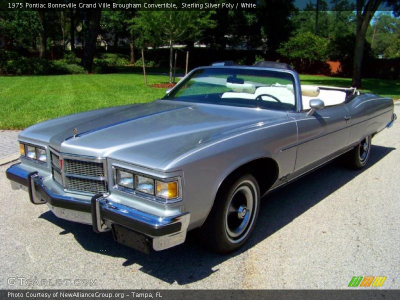 Sterling Silver Poly / White 1975 Pontiac Bonneville Grand Ville Brougham Convertible