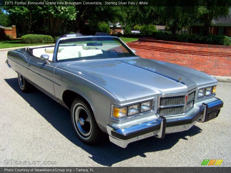 Sterling Silver Poly / White 1975 Pontiac Bonneville Grand Ville Brougham Convertible