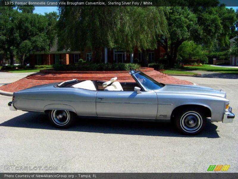 Sterling Silver Poly / White 1975 Pontiac Bonneville Grand Ville Brougham Convertible