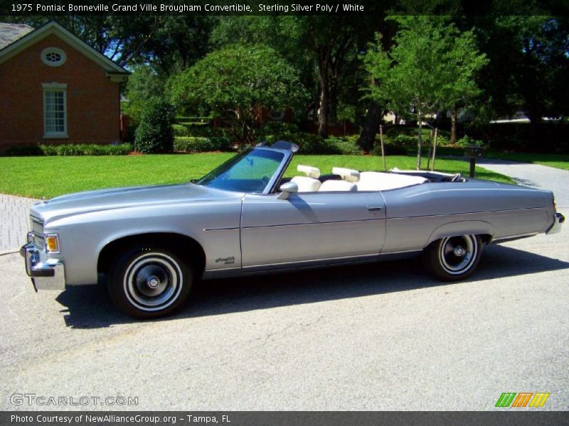 Sterling Silver Poly / White 1975 Pontiac Bonneville Grand Ville Brougham Convertible