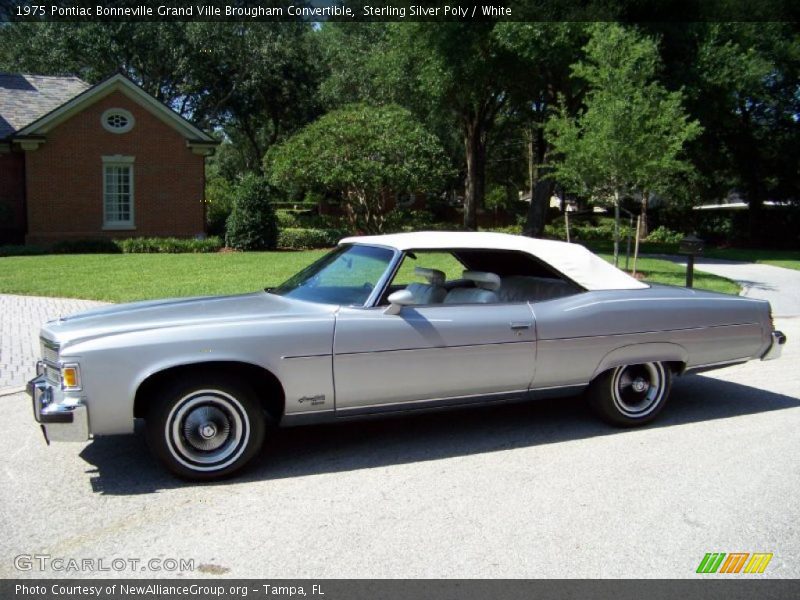 Sterling Silver Poly / White 1975 Pontiac Bonneville Grand Ville Brougham Convertible