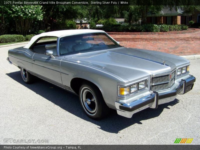 Sterling Silver Poly / White 1975 Pontiac Bonneville Grand Ville Brougham Convertible