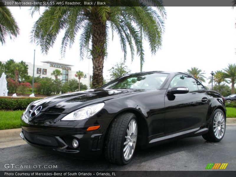 Black / Black 2007 Mercedes-Benz SLK 55 AMG Roadster
