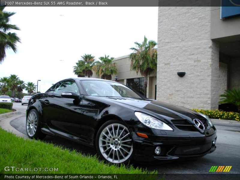 Black / Black 2007 Mercedes-Benz SLK 55 AMG Roadster