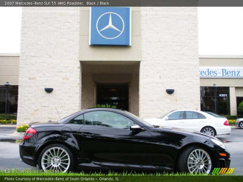 Black / Black 2007 Mercedes-Benz SLK 55 AMG Roadster
