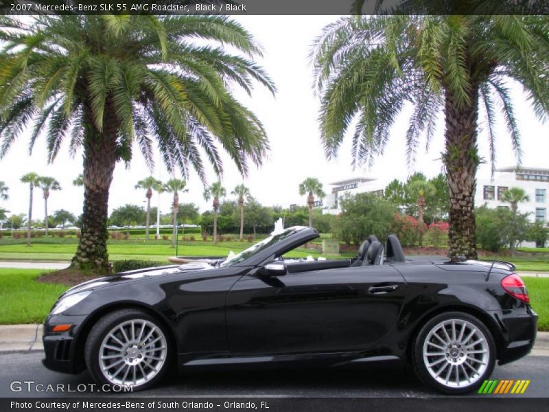 Black / Black 2007 Mercedes-Benz SLK 55 AMG Roadster
