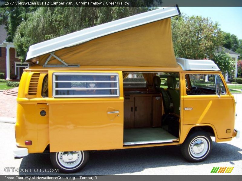 Chrome Yellow / Green/Yellow 1977 Volkswagen Bus T2 Camper Van